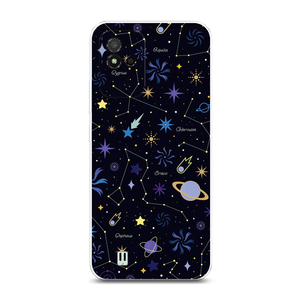 

Чехол на Realme Narzo 50i Цветной космос, Желтый, 2510050-2