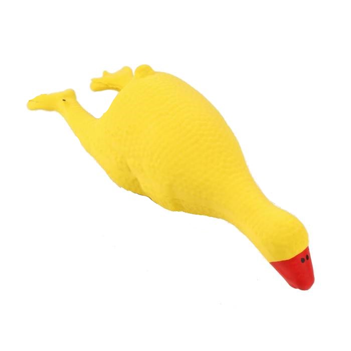 

Игрушка Пижон пищащая для собак из латекса Гусь, 19 см, жёлтая