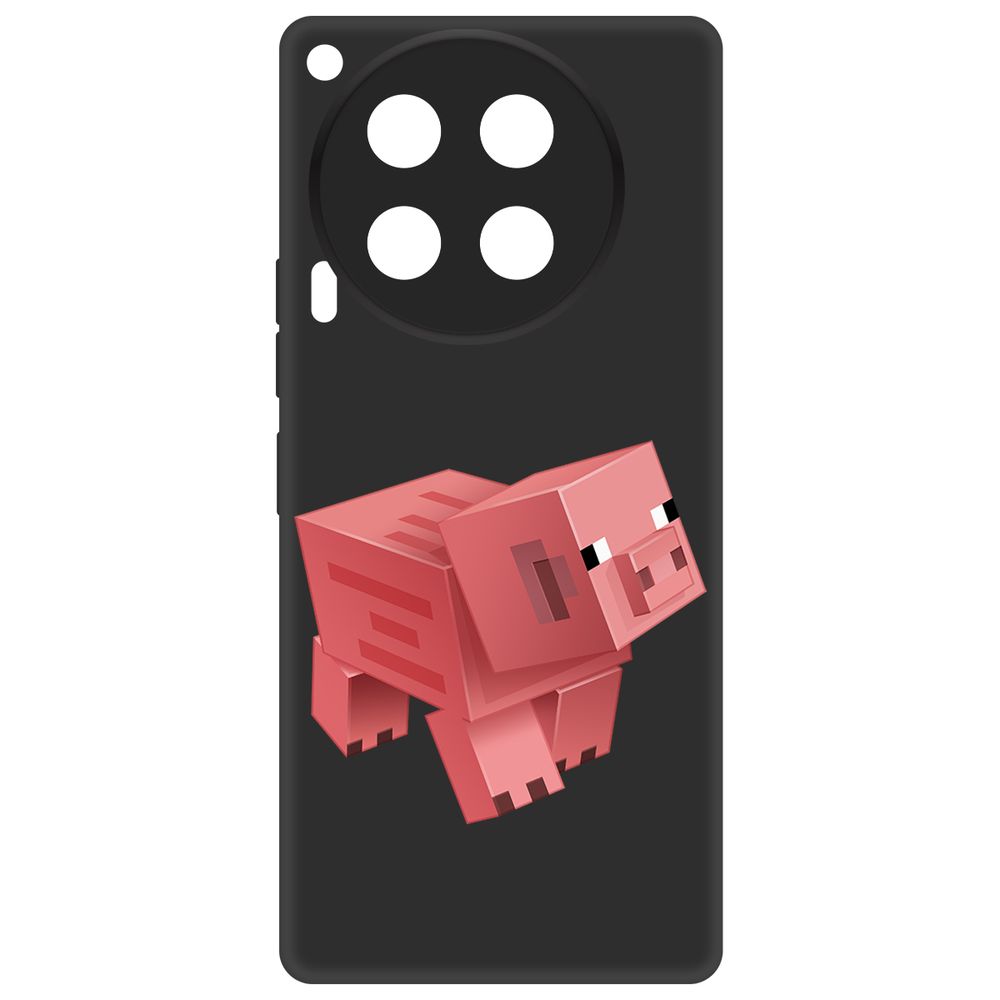 

Чехол-накладка Krutoff Soft Case Minecraft-Свинка для TECNO Camon 30 черный