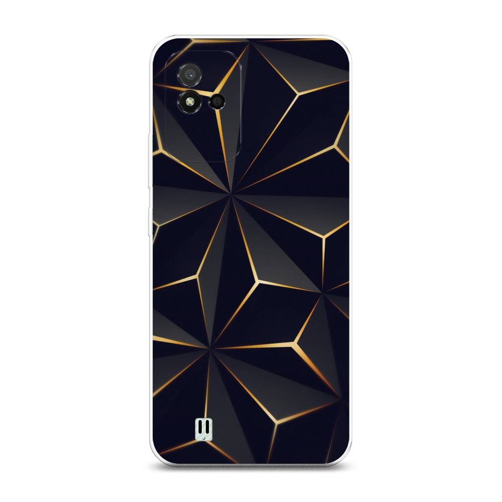 

Чехол на Realme Narzo 50i "Черные полигоны", Золотистый;черный, 2510050-3