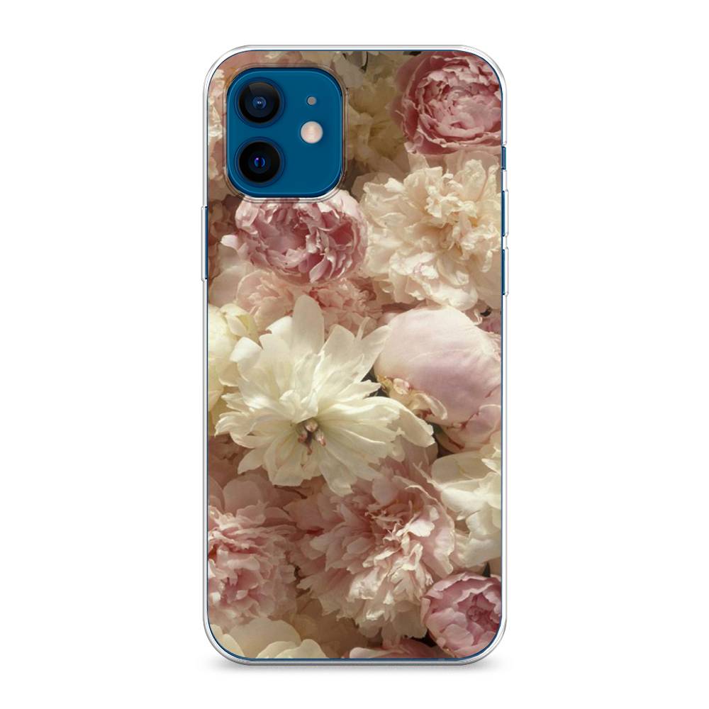 фото Силиконовый чехол "пионы светлые" на apple iphone 12 mini awog