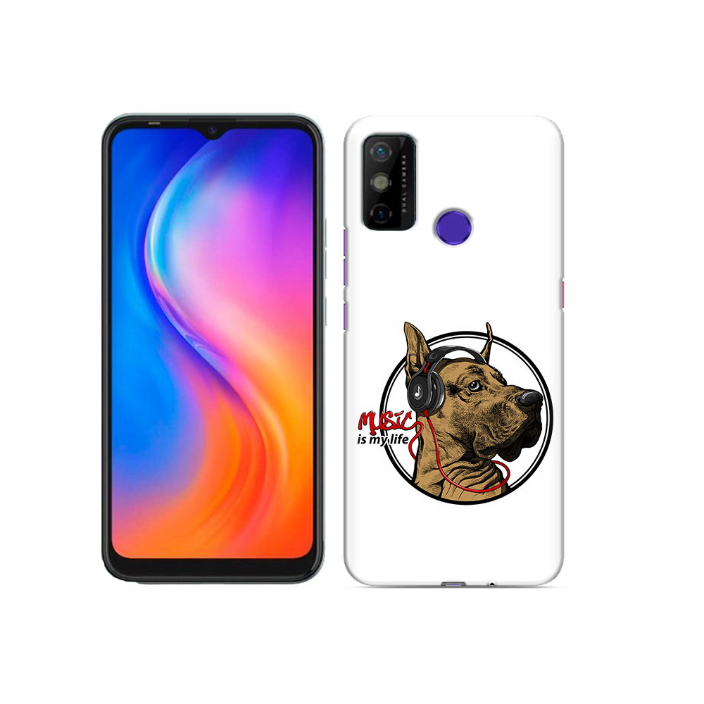 

Чехол MyPads Tocco для Tecno Spark 6 GO музыкальная собака, Прозрачный, Tocco