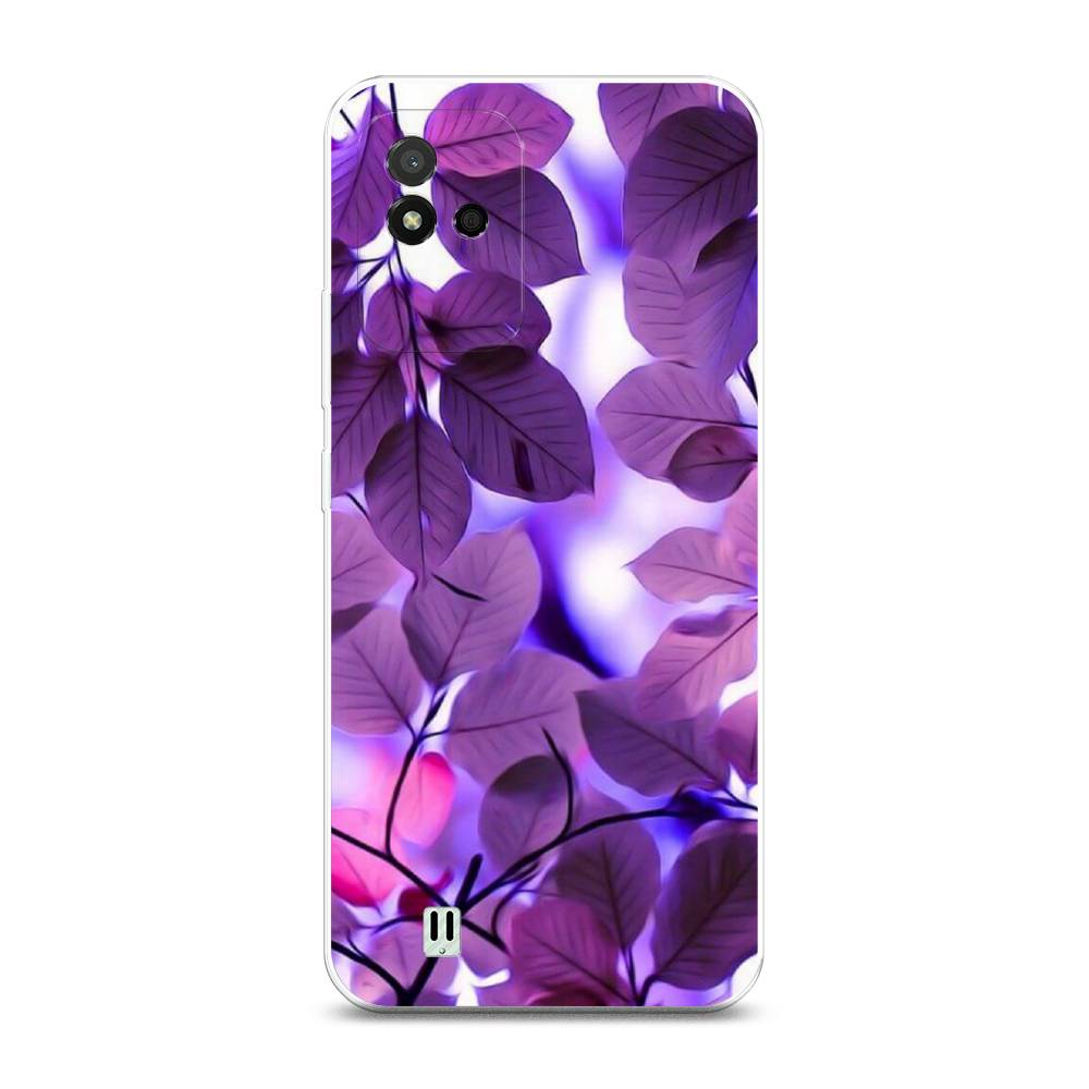 

Чехол на Realme Narzo 50i Сиреневые листики, Фиолетовый;голубой, 2510050-2