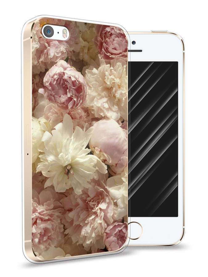 

Чехол Awog на Apple iPhone 5 / Айфон 5 "Пионы светлые", Разноцветный, 10350-8