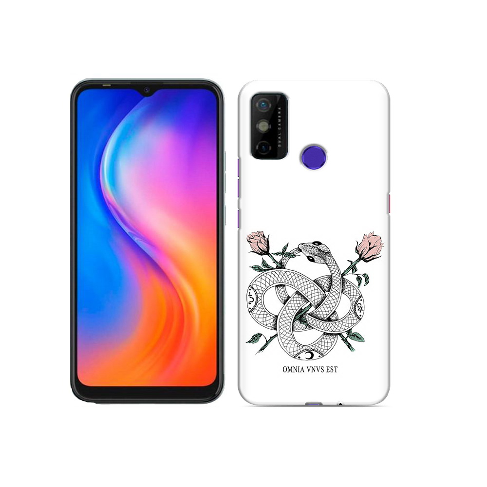 

Чехол MyPads Tocco для Tecno Spark 6 GO нарисованная змея абстракция, Прозрачный, Tocco