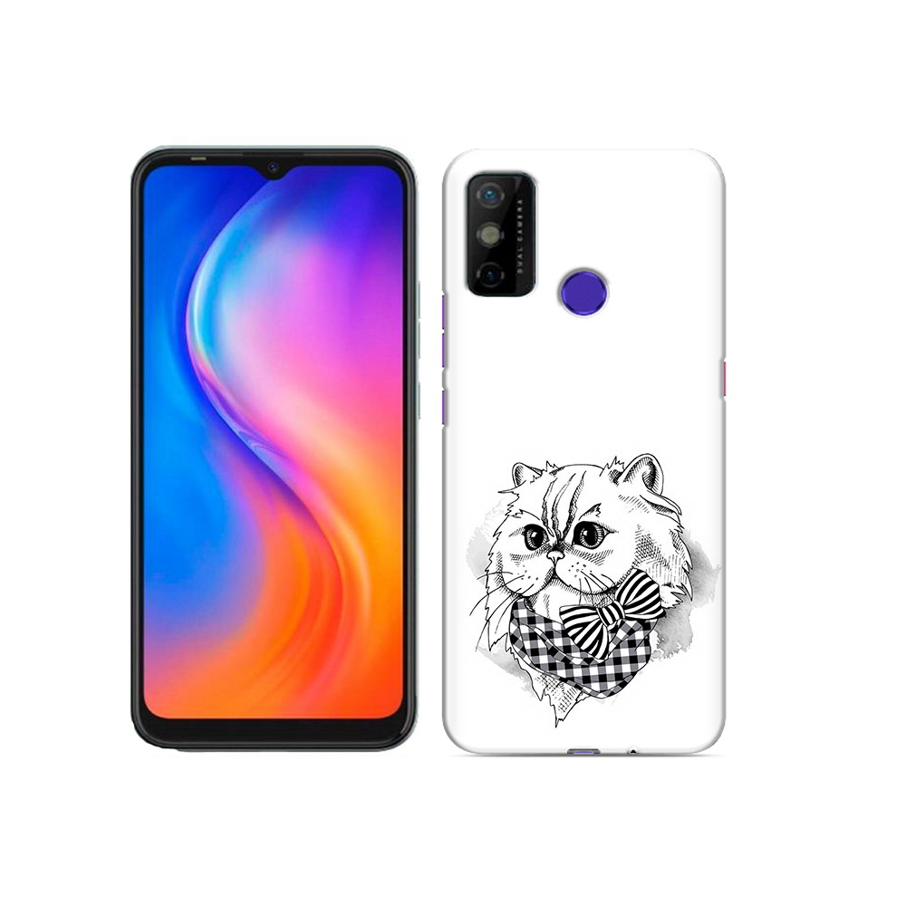 

Чехол MyPads Tocco для Tecno Spark 6 GO нарисованная красивая кошечка, Прозрачный, Tocco
