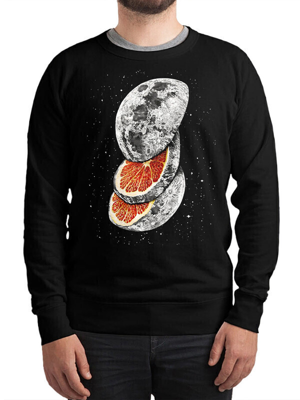 

Свитшот мужской Dream Shirts Луна-апельсин черный 56 RU, Луна-апельсин