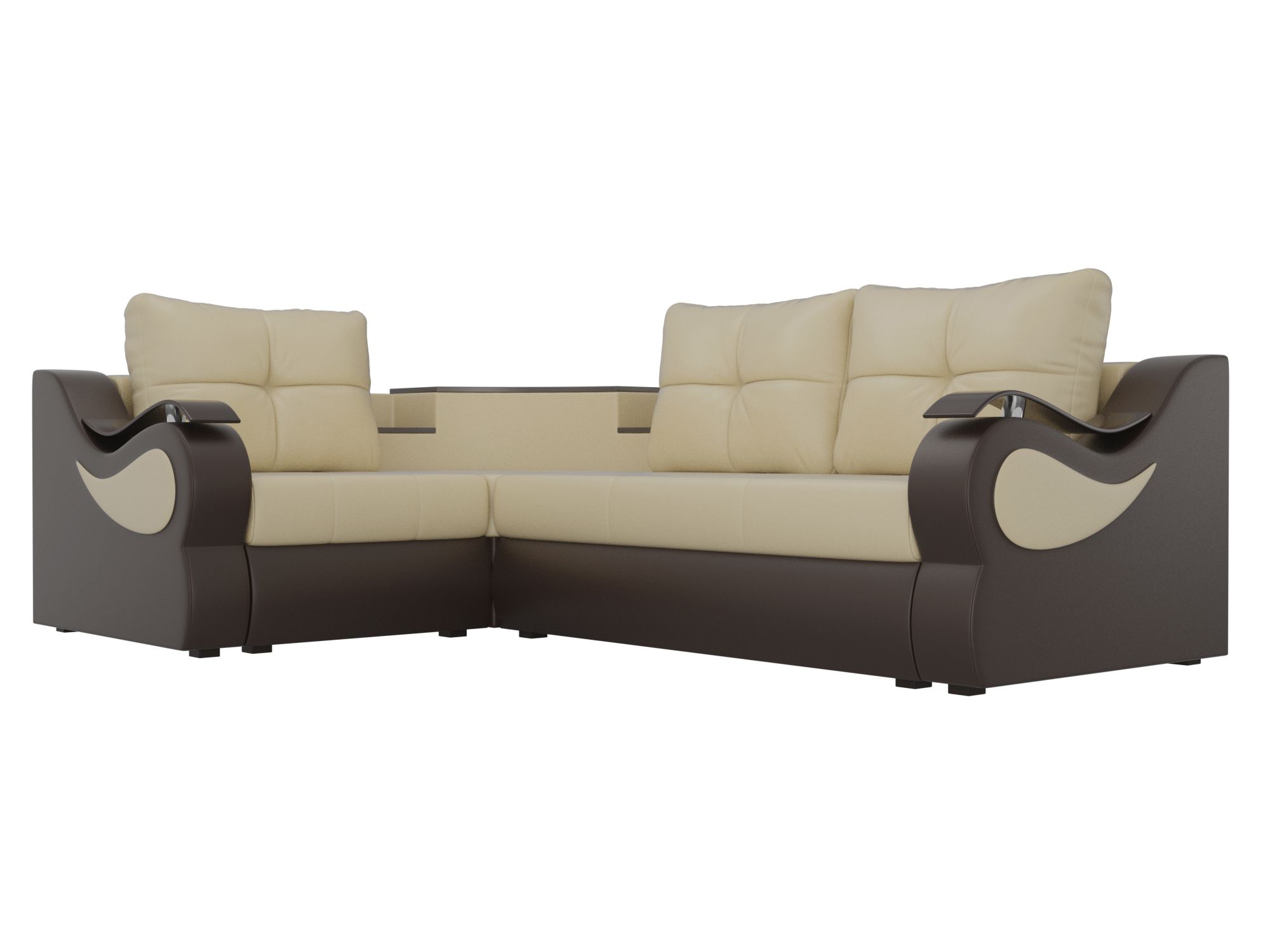 

Диван угловой Хит Диванов Митчелл правый экокожа, еврокнижка, бежевый, 10027866