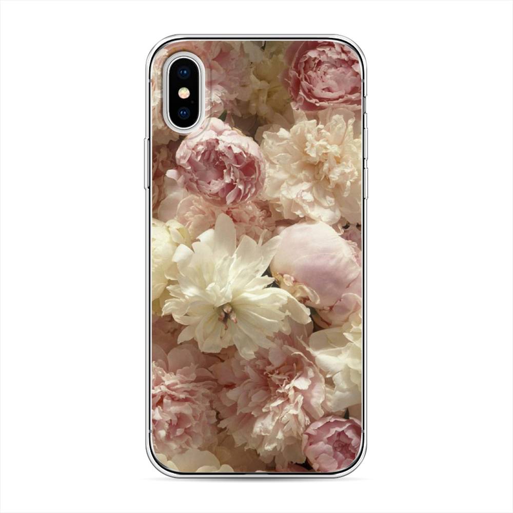 фото Силиконовый чехол "пионы светлые" на apple iphone x (10) awog