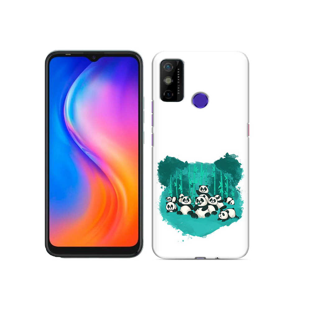 

Чехол MyPads Tocco для Tecno Spark 6 GO нарисованные панды, Прозрачный, Tocco
