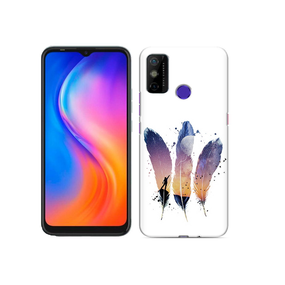 

Чехол MyPads Tocco для Tecno Spark 6 GO небесные перья, Прозрачный, Tocco