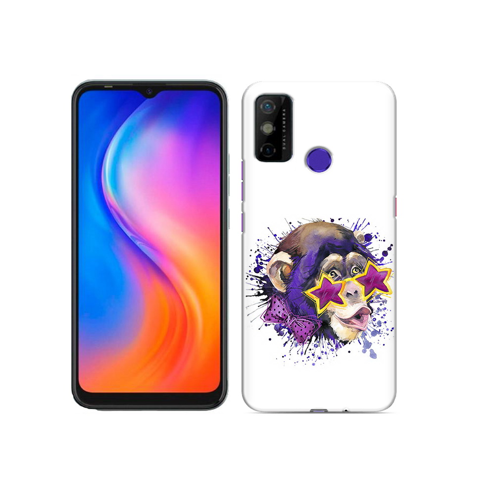 

Чехол MyPads Tocco для Tecno Spark 6 GO обезьяна в очках, Прозрачный, Tocco