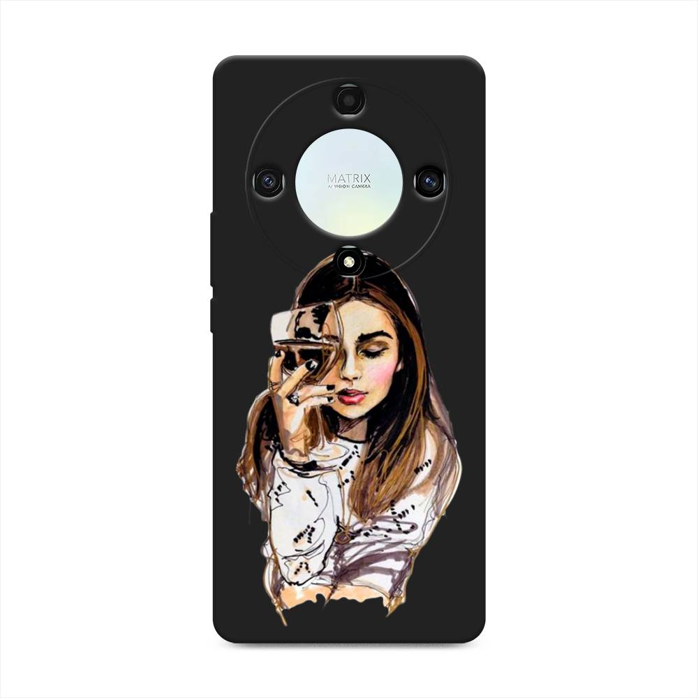 

Чехол Awog на Honor X9A "Девушка с бокалом", Бежевый;коричневый;белый, 6120852-1