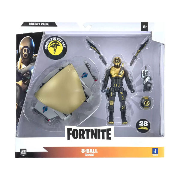 Игрушка Fortnite - фигурка героя 8-Ball - Gold с аксессуарами (PP)