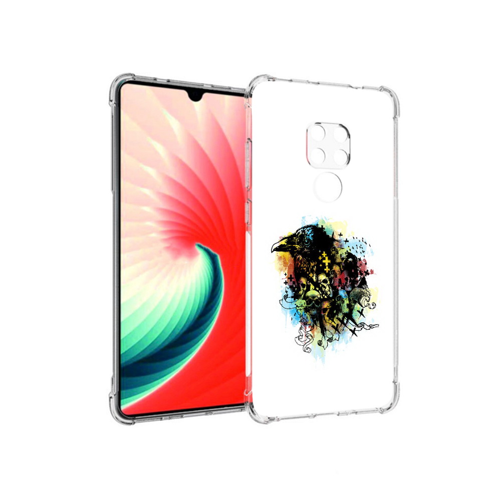 

Чехол MyPads Tocco для Huawei Mate 20 ворон и черепа, Прозрачный, Tocco