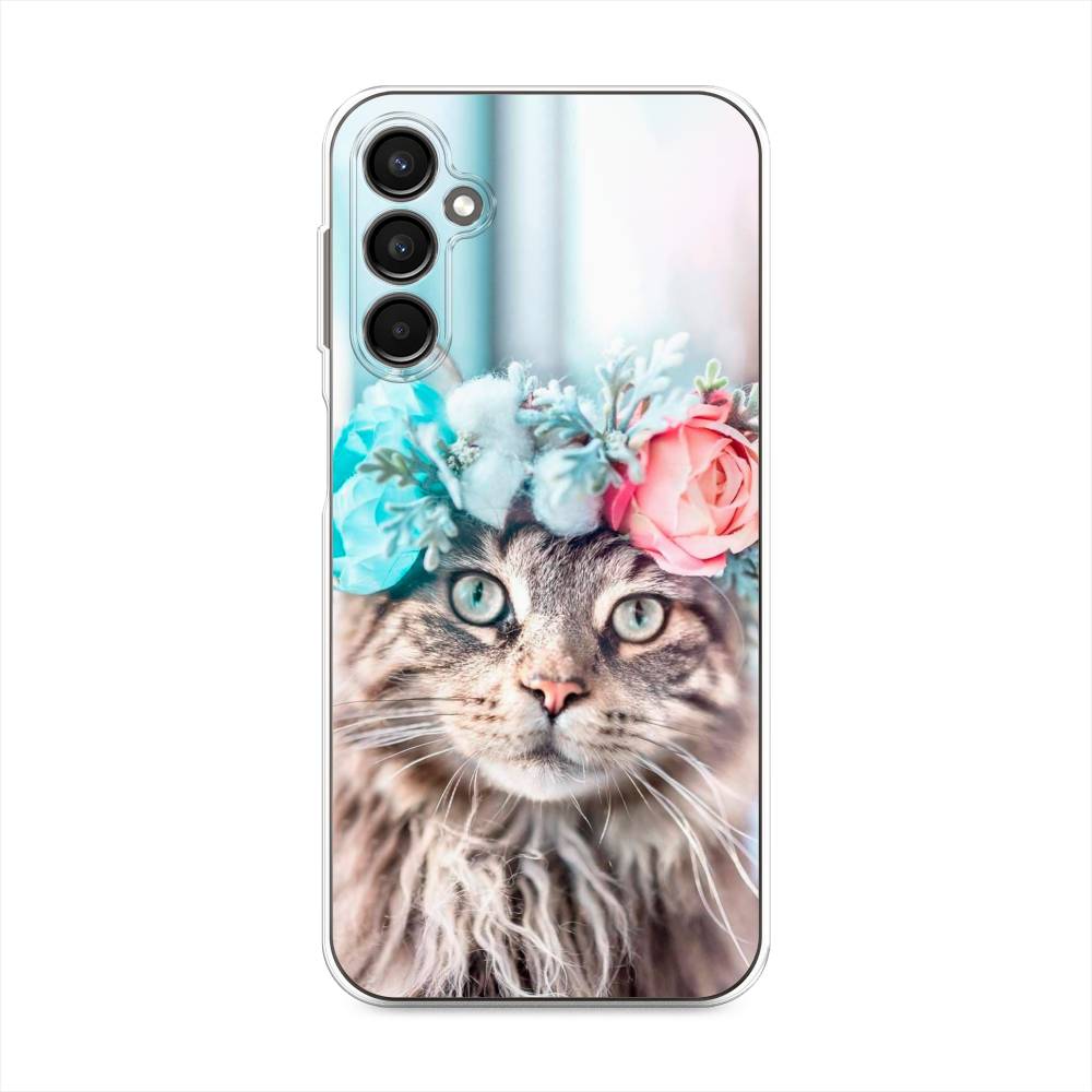 

Чехол Awog на Samsung Galaxy A24 "Кот в венке", Серый;голубой;розовый, 2108050-2
