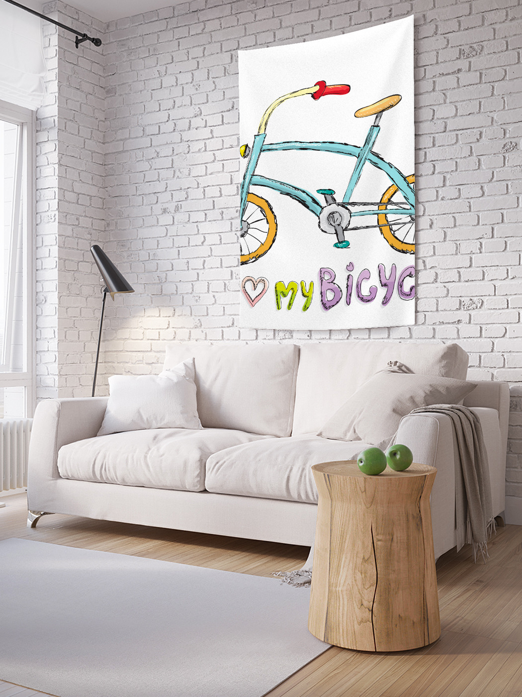 фото Вертикальное фотопанно на стену joyarty "детский велосипед", 100x150 см