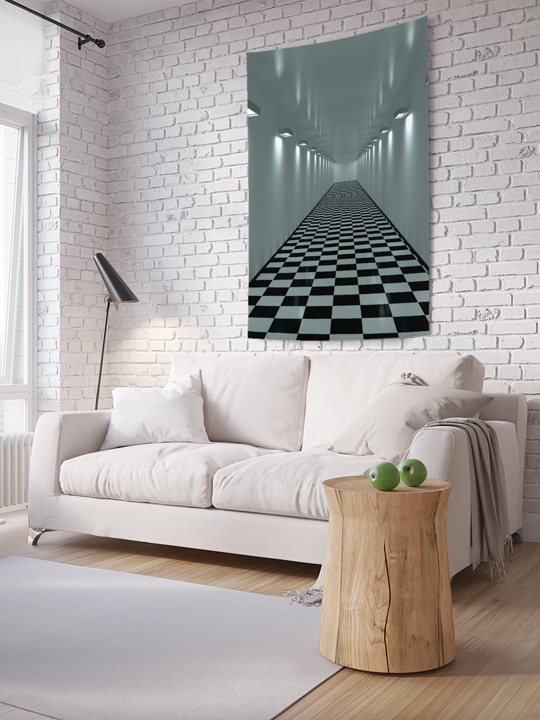 

Вертикальное фотопанно на стену JoyArty Шахматный пол 100x150 см, Шахматный пол
