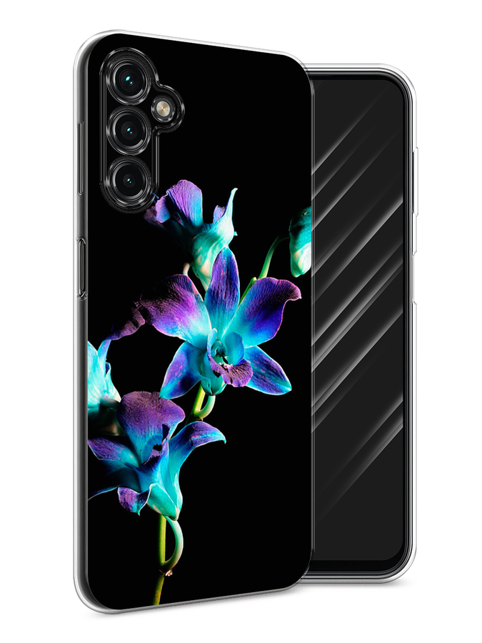 

Чехол Awog на Samsung Galaxy A24 "Синий цветок на черном", Черный;голубой;синий, 2108050-8