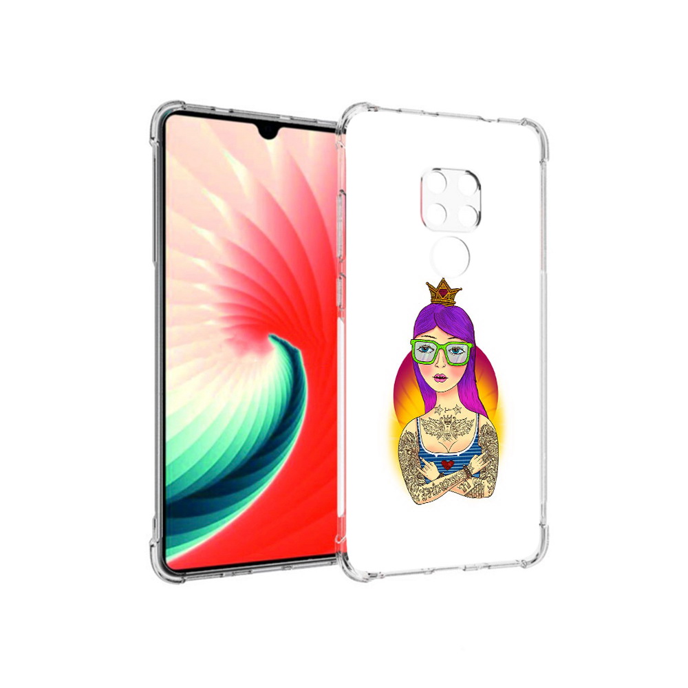 

Чехол MyPads Tocco для Huawei Mate 20 девушка в татуировках с короной, Прозрачный, Tocco