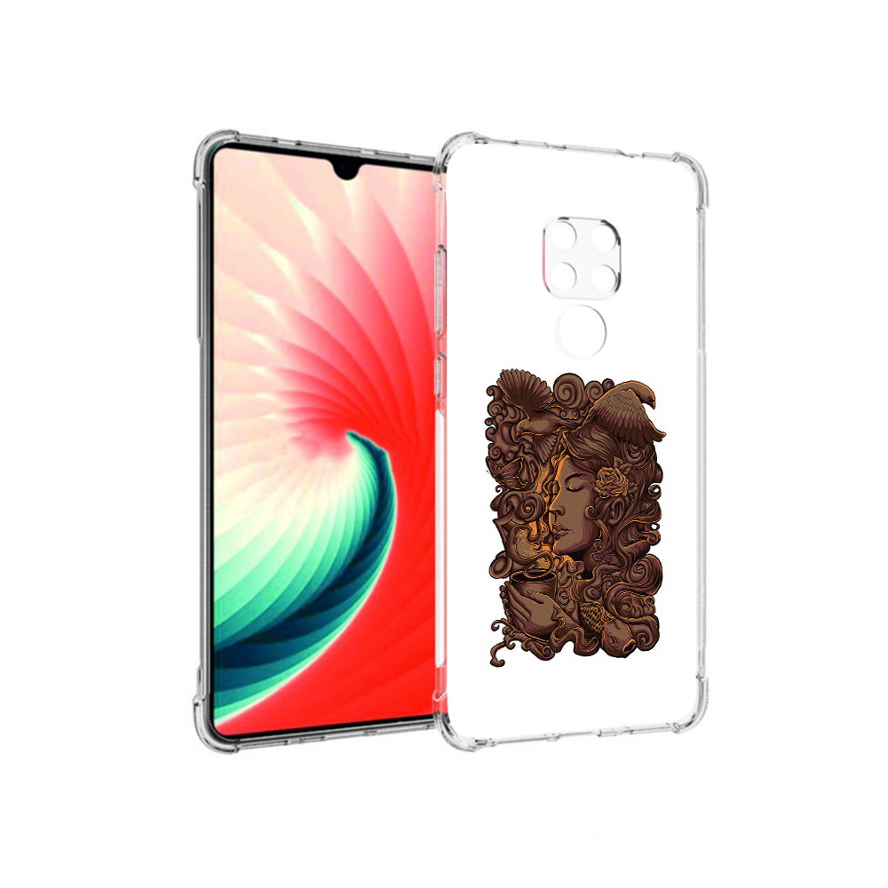 

Чехол MyPads Tocco для Huawei Mate 20 девушка с длинными волосами абстракция, Прозрачный, Tocco