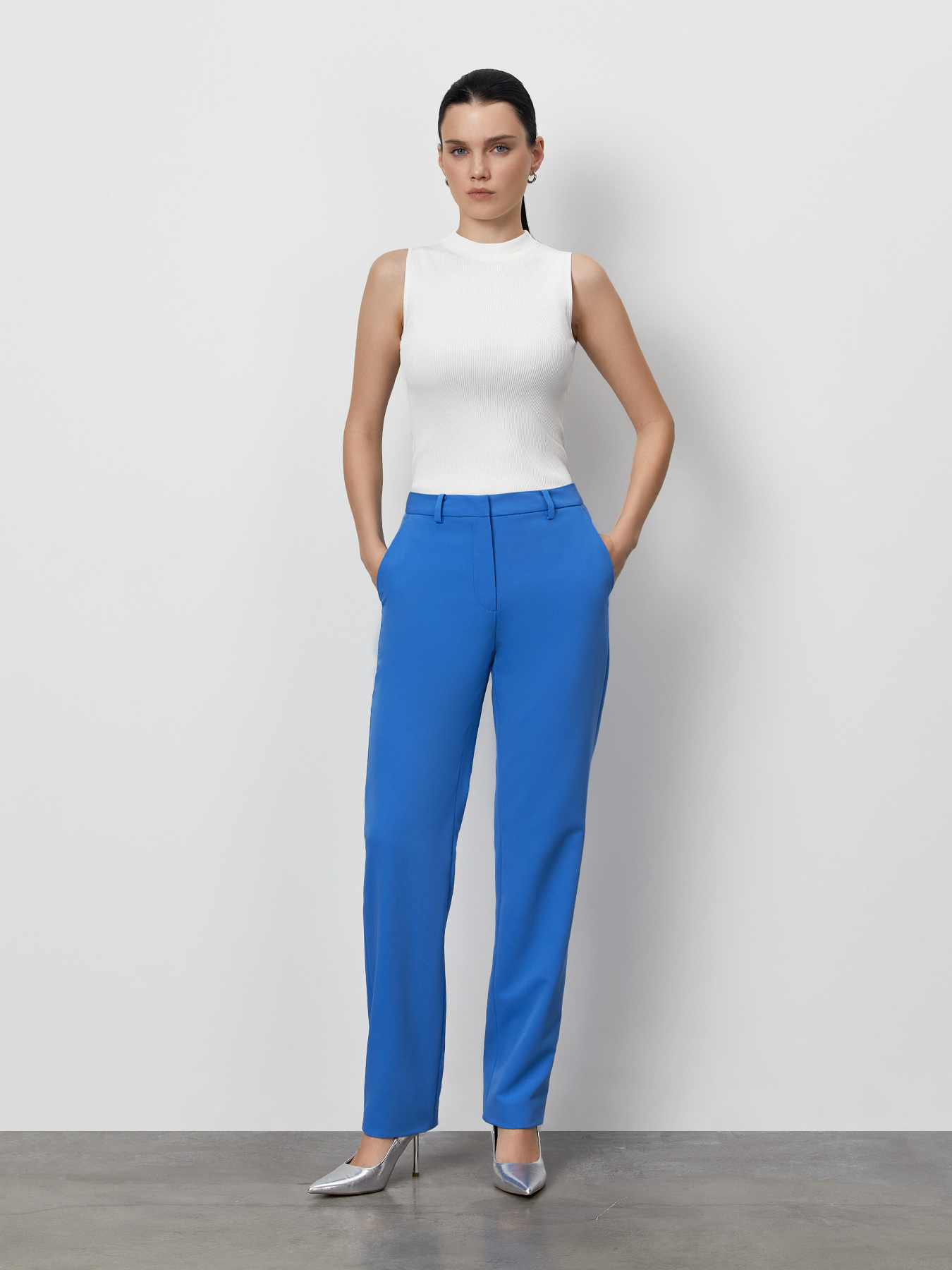 

Брюки женские Just Clothes 000000628 синие 46, Синий, 000000628