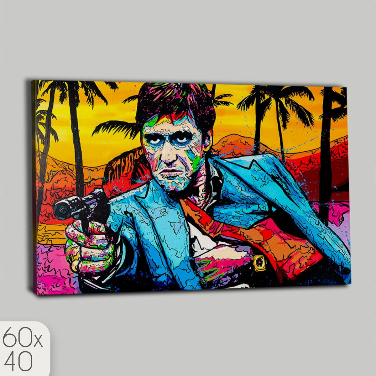 Картина интерьерная на холсте Фильм Лицо со шрамом Scarface Тони Монтана - 1976