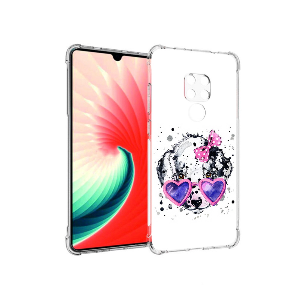

Чехол MyPads Tocco для Huawei Mate 20 долматинец в очках, Прозрачный, Tocco