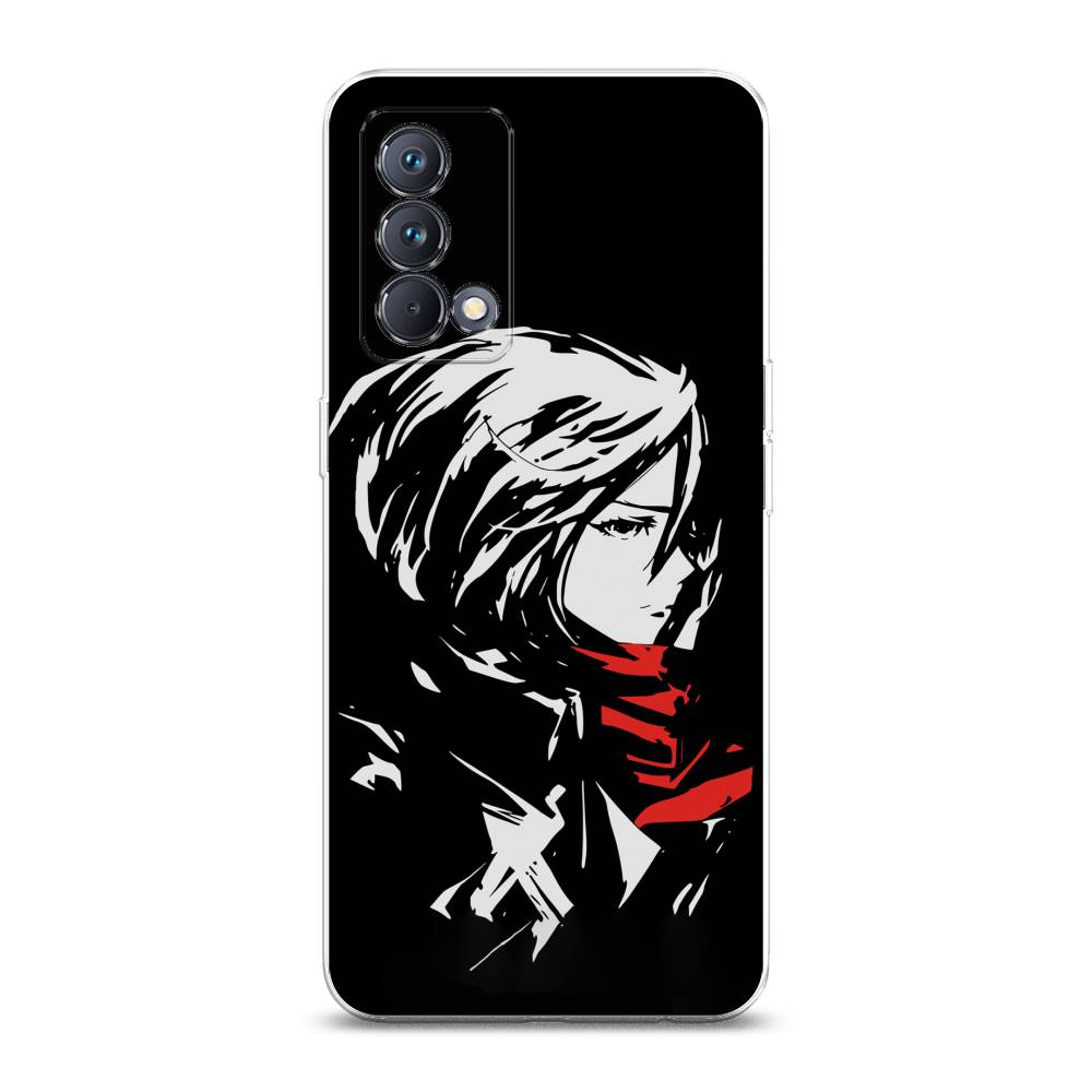 

Чехол на Realme GT Master Edition "Микаса минимализм", Черный;серый;красный, 2510450-4