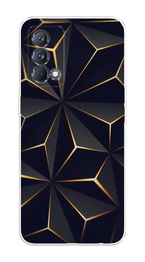 

Чехол на Realme GT Master Edition "Черные полигоны", Золотистый;черный, 2510450-3