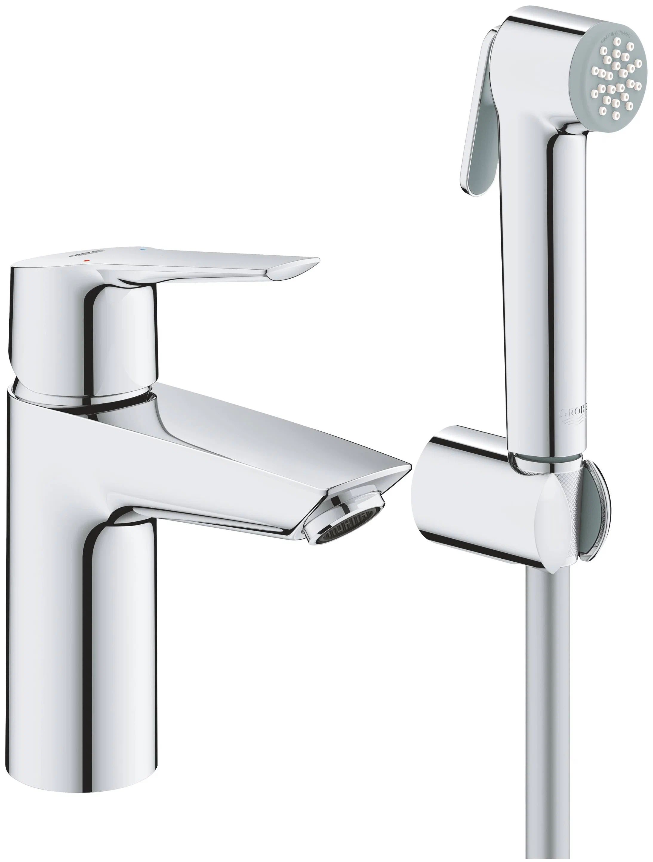 Смеситель для раковины однорычажный GROHE QuickFix Start, с гигиеническим душем, S-Size, х