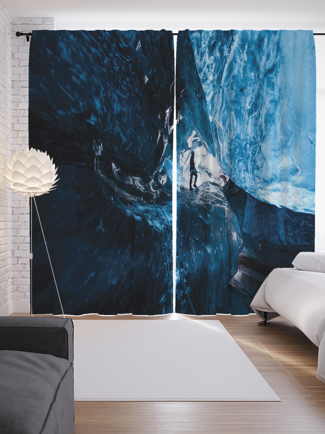 

Шторы с фотопечатью JoyArty "В ледяной пещере" из сатена, 290х265 см, В ледяной пещере