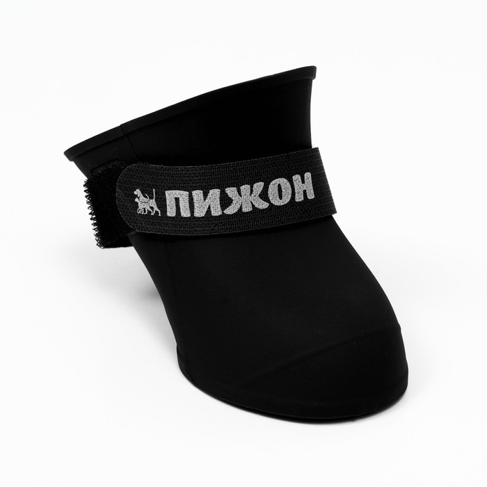 Сапоги резиновые для собак Пижон набор 4 шт, размер XL, чёрные