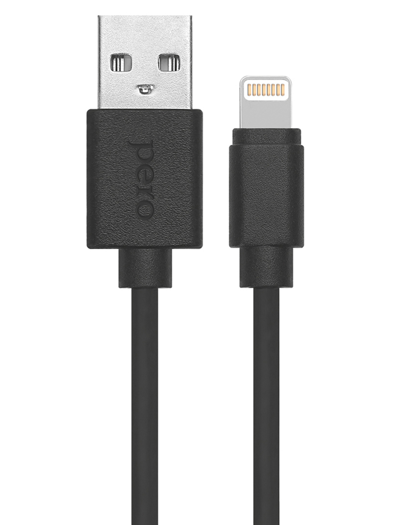 Кабель PERO DC03 USB - Micro USB 2.5А, 0.2 м, черный