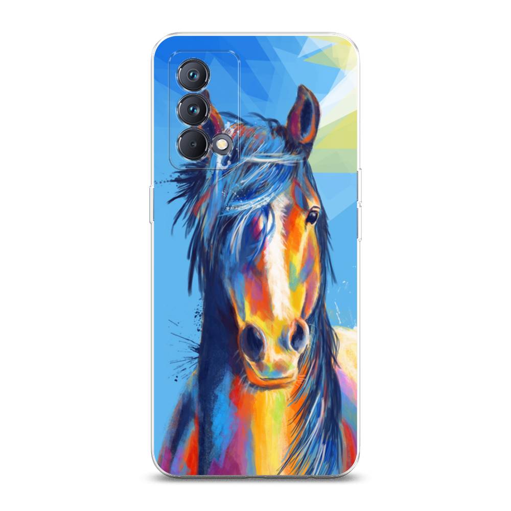 

Чехол на Realme GT Master Edition "Лошадь арт 3", Голубой;желтый;синий, 2510450-1