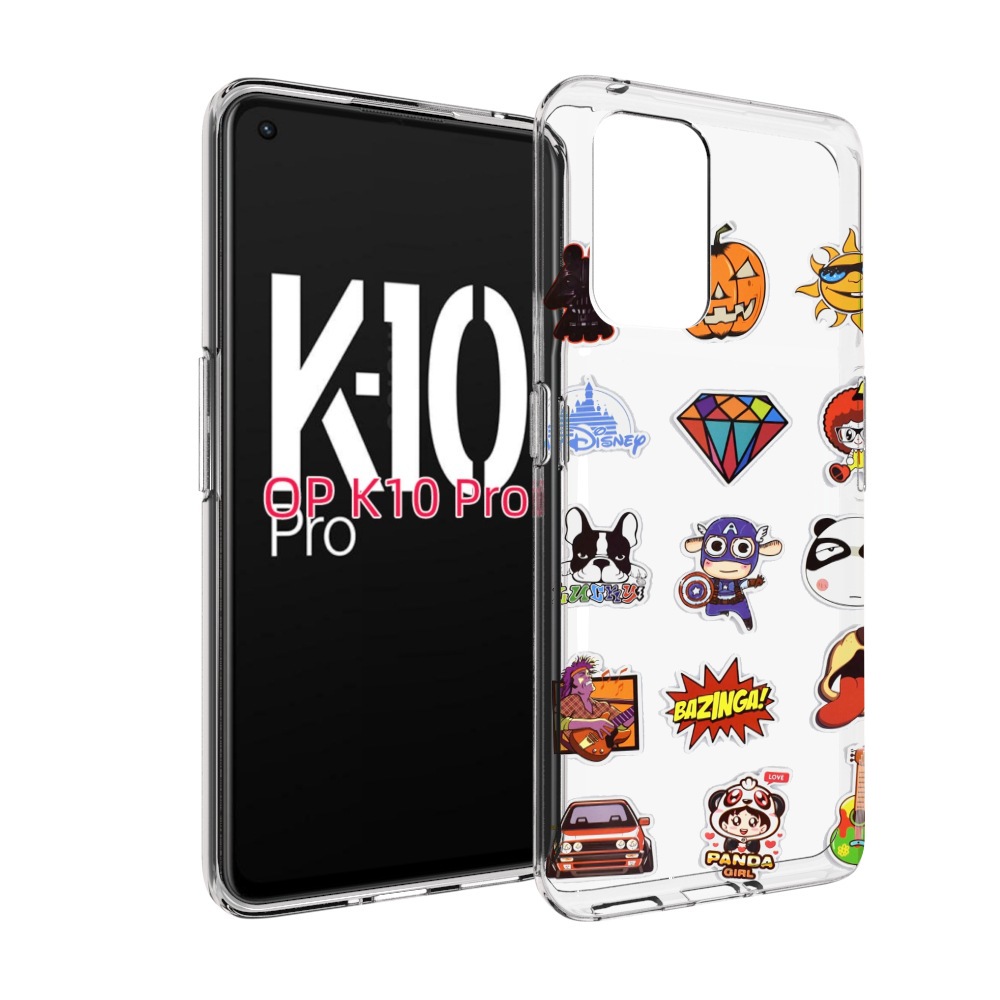 

Чехол MyPads Стикеры-2 для OPPO K10 Pro, Прозрачный, Tocco