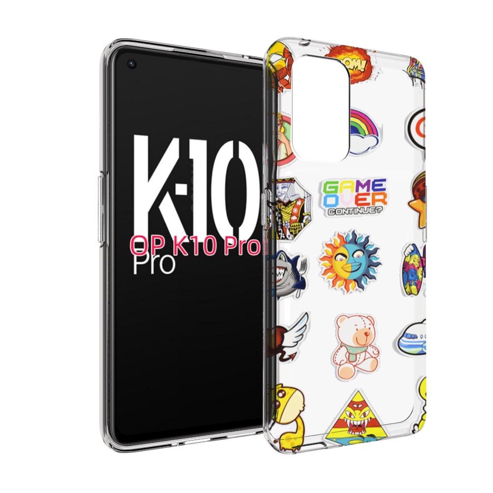 

Чехол MyPads Стикеры для OPPO K10 Pro, Прозрачный, Tocco
