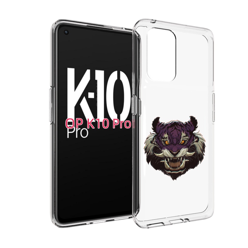 

Чехол MyPads Страшный-тигр для OPPO K10 Pro, Прозрачный, Tocco