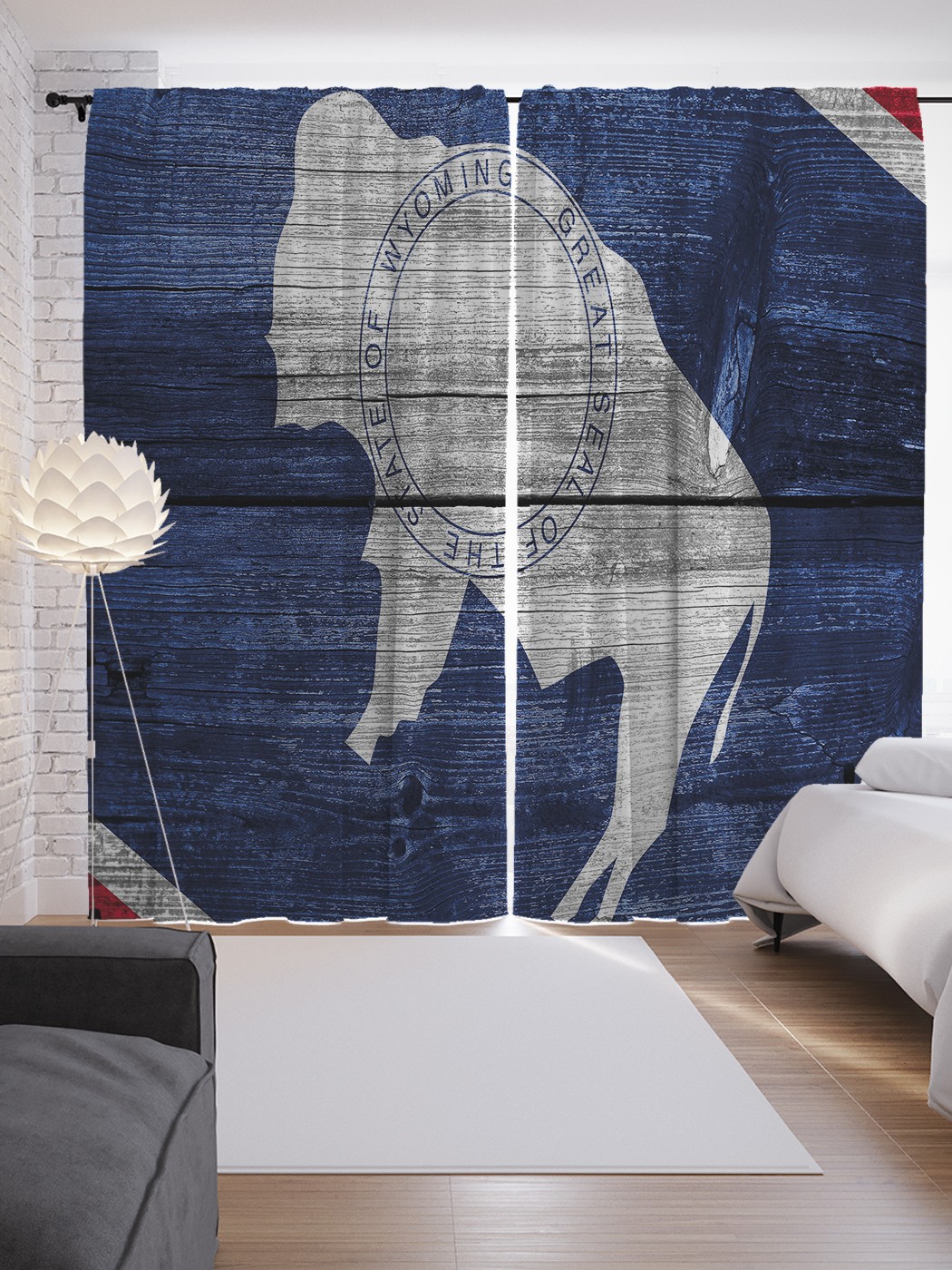 

Шторы с фотопечатью JoyArty "Символ Вайоминга" из сатена, 290х265 см, Символ Вайоминга