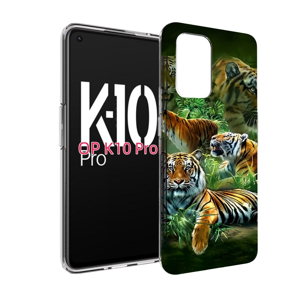 

Чехол MyPads Тигры для OPPO K10 Pro, Прозрачный, Tocco