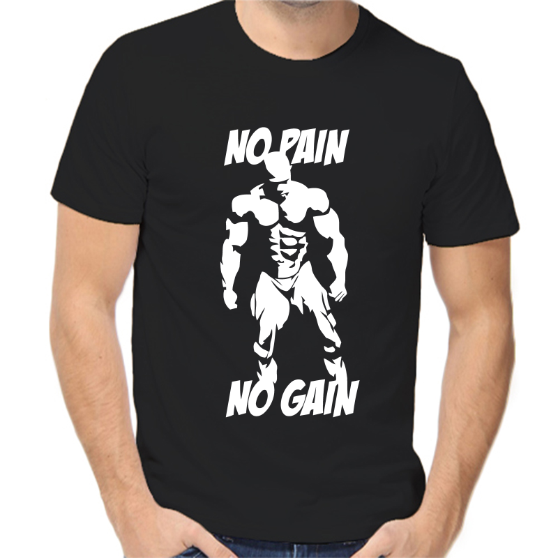 

Футболка мужская черная 52 р-р no paig no gain, Черный, fm_no_pain