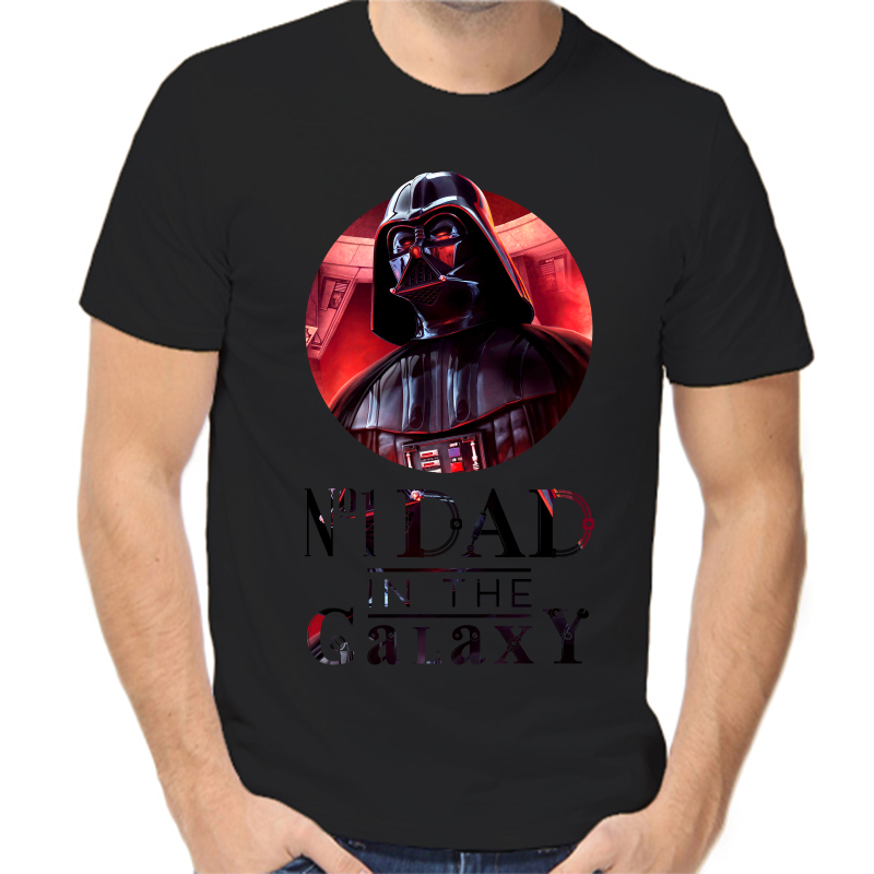 

Футболка мужская черная 46 р-р №1 dad in the galaxy, Черный, fm_nomer_1_DAD