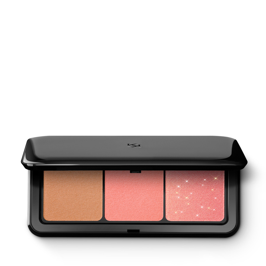 Палетка румян и бронзеров Kiko Milano Multi finish trio blush & bronzer palette 01 Coral