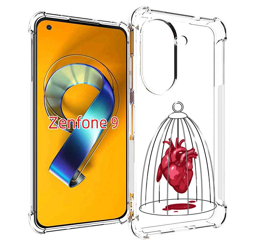 

Чехол MyPads сердце в клетке для Asus Zenfone 9 (AI2202), Прозрачный, Tocco