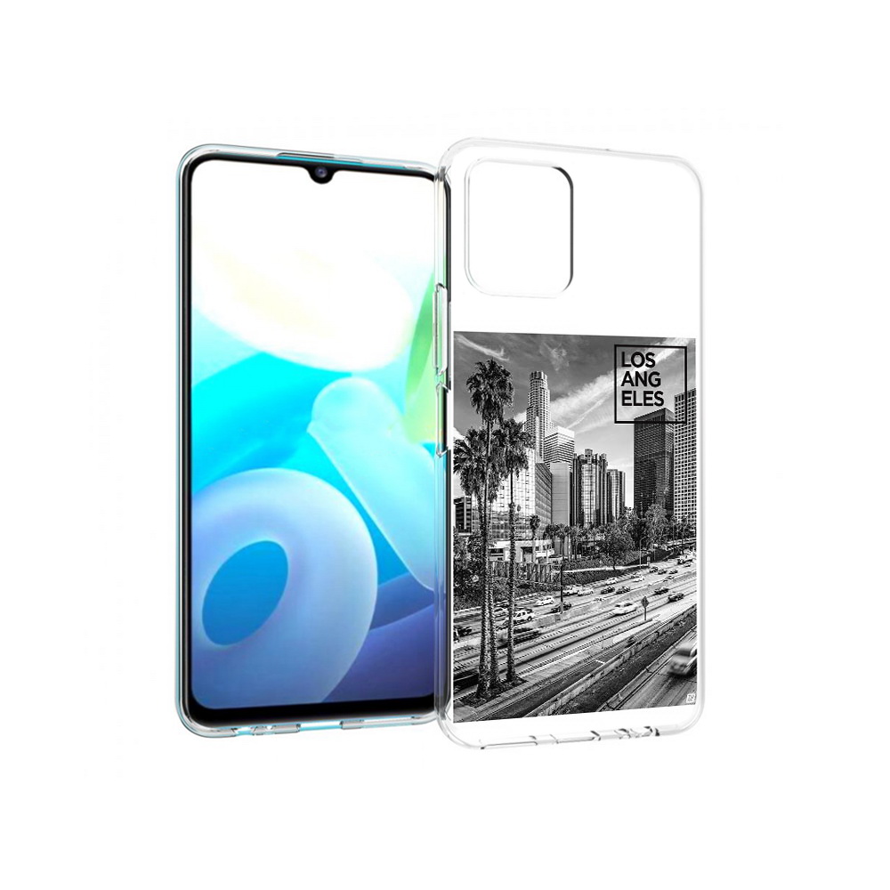 

Чехол MyPads Tocco для Vivo Y15s черно белый лос анджелес (PT224456.390.685), Прозрачный, Tocco