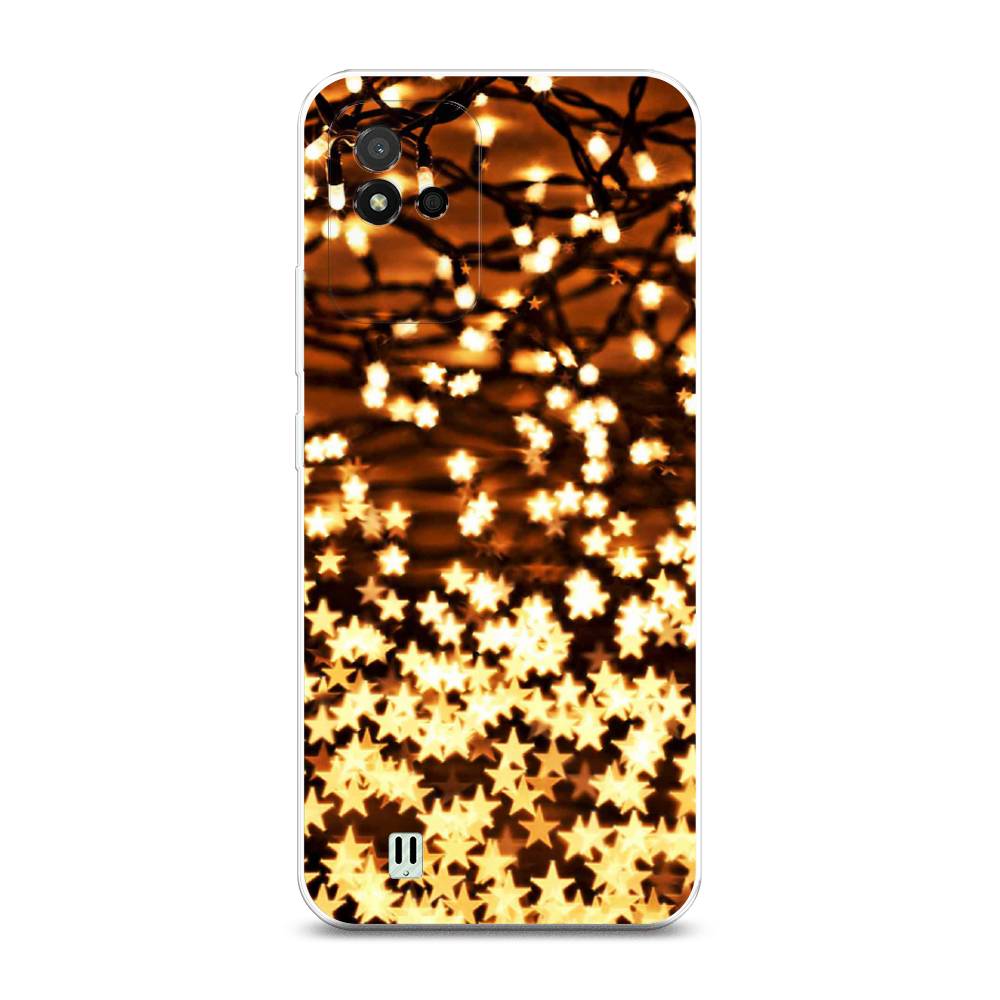

Чехол на Realme Narzo 50i Новогодняя гирлянда, Золотистый, 2510050-5
