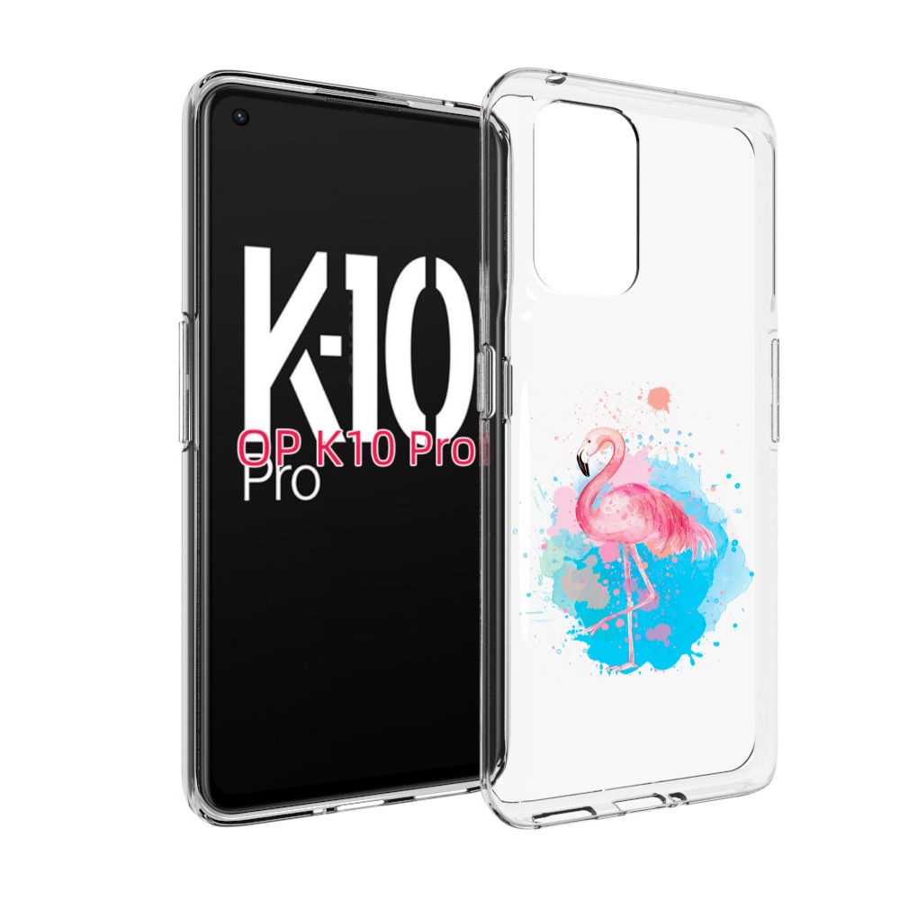

Чехол MyPads акварельное-фламинго для OPPO K10 Pro, Прозрачный, Tocco