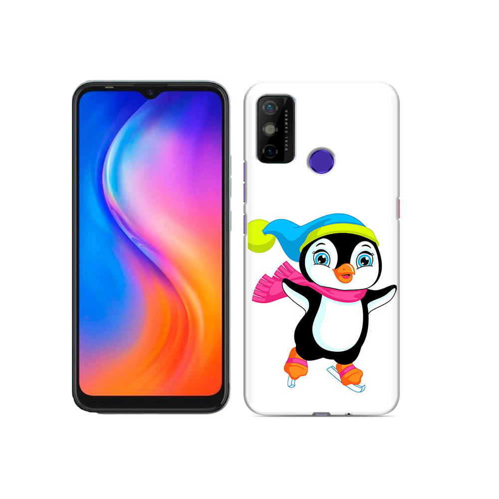 

Чехол MyPads Tocco для Tecno Spark 6 GO пингвин на коньках, Прозрачный, Tocco