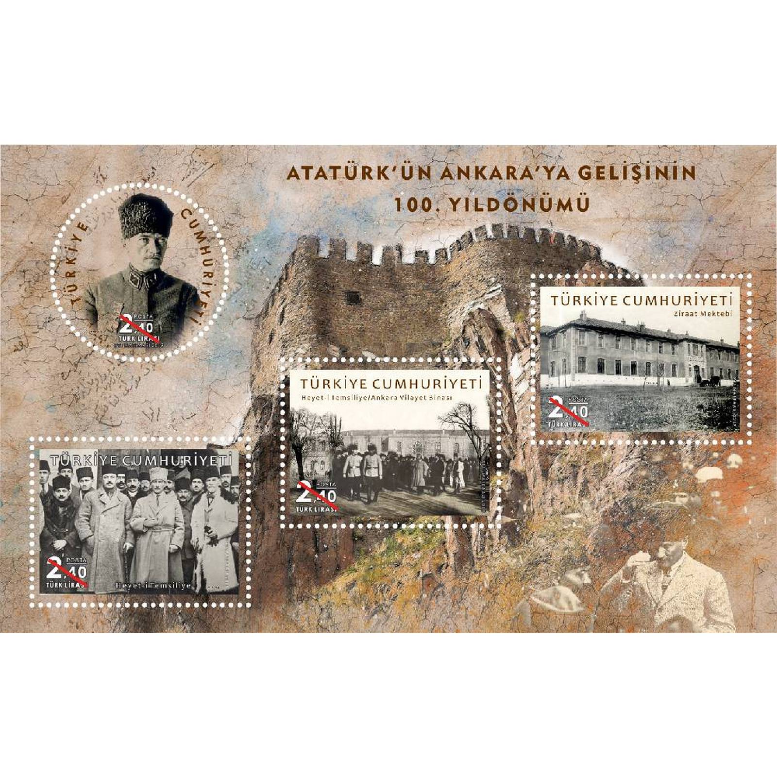 

Почтовые марки Турция 100 лет со дня прибытия Ататюрка в Анкару Лидеры государств