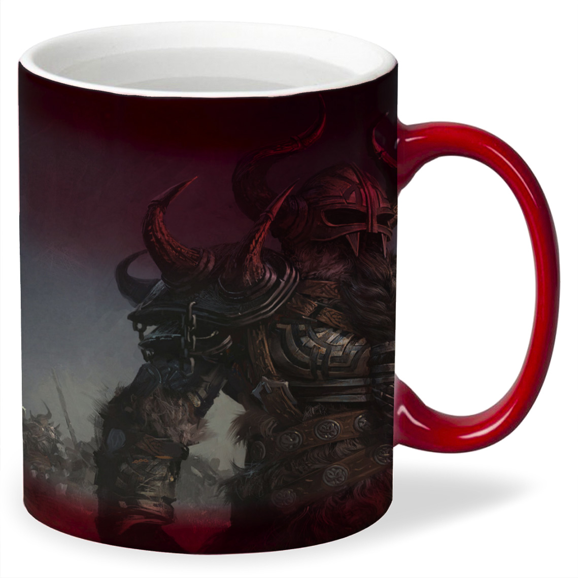 

Кружка хамелеон красный CoolPodarok guild wars eye of the north Рогатый шлем